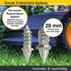 Edelstahl-Spikes (40 Stck. + Montage Werkzeug) für alle Worx Landroid  Rasenmähroboter kaufen!